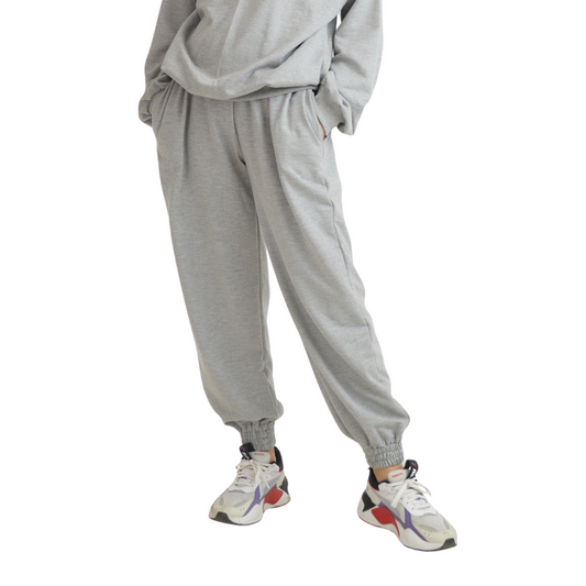 Deevaz Women's Solid Comfort Fleece Regular-Fit Cotton Joggers Track Pant In Grey Color.