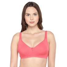 Load image into Gallery viewer, Deevaz Cotton Full Coverage Non-Padded Non Wired Bra Seamless Cup In Coral Color.