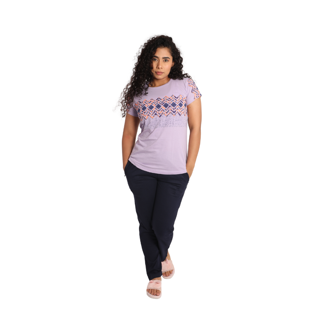 Deevaz Women Cotton Night Suit Set Printed Set of T-shirt & Pajama Nightwear Night Dress for Girls.