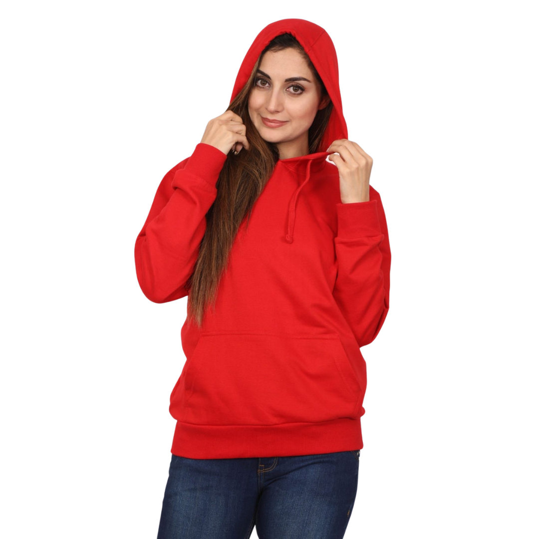 Deevaz Hoodie Full Sleeves Cool & Stylish Sweatshirt Winter Wear For Women In Red Color.