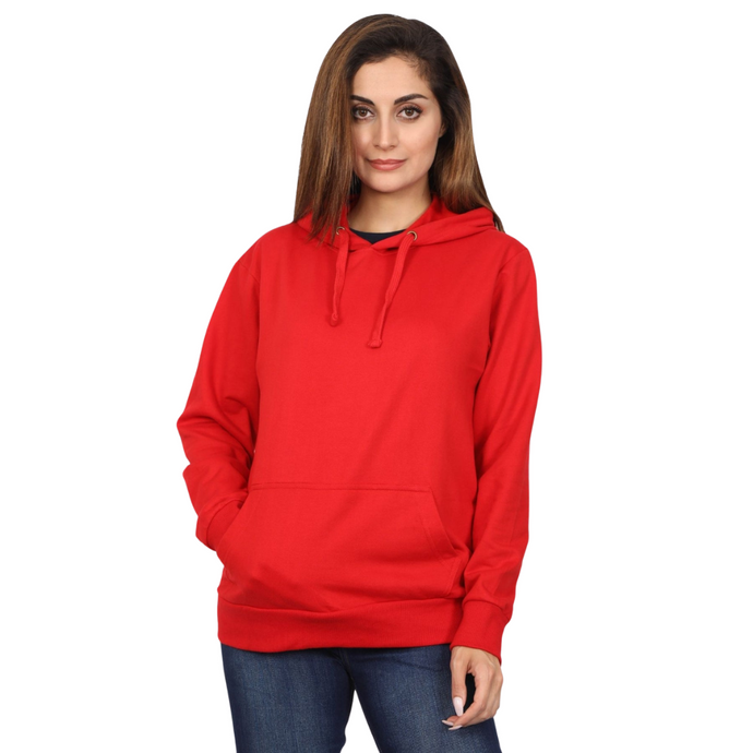 Deevaz Hoodie Full Sleeves Cool & Stylish Sweatshirt Winter Wear For Women In Red Color.