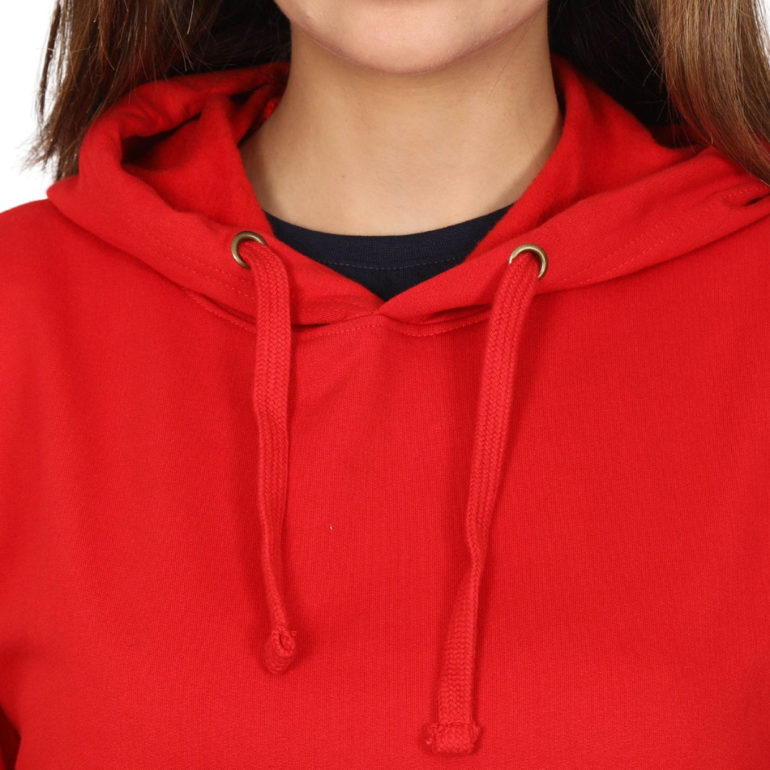 Deevaz Hoodie Full Sleeves Cool & Stylish Sweatshirt Winter Wear For Women In Red Color.