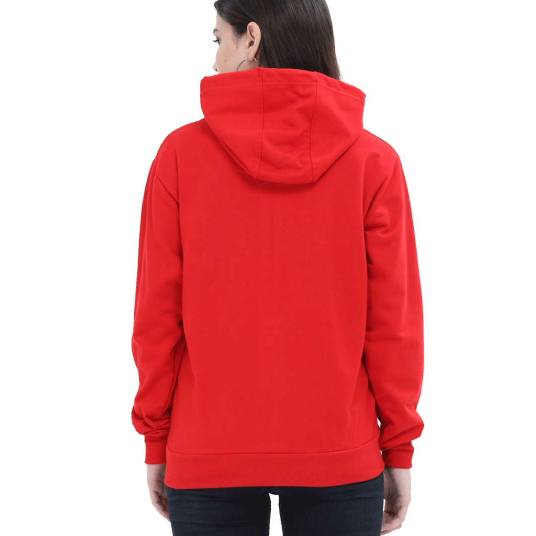 Deevaz Hoodie Full Sleeves Cool & Stylish Sweatshirt Winter Wear For Women In Red Color.
