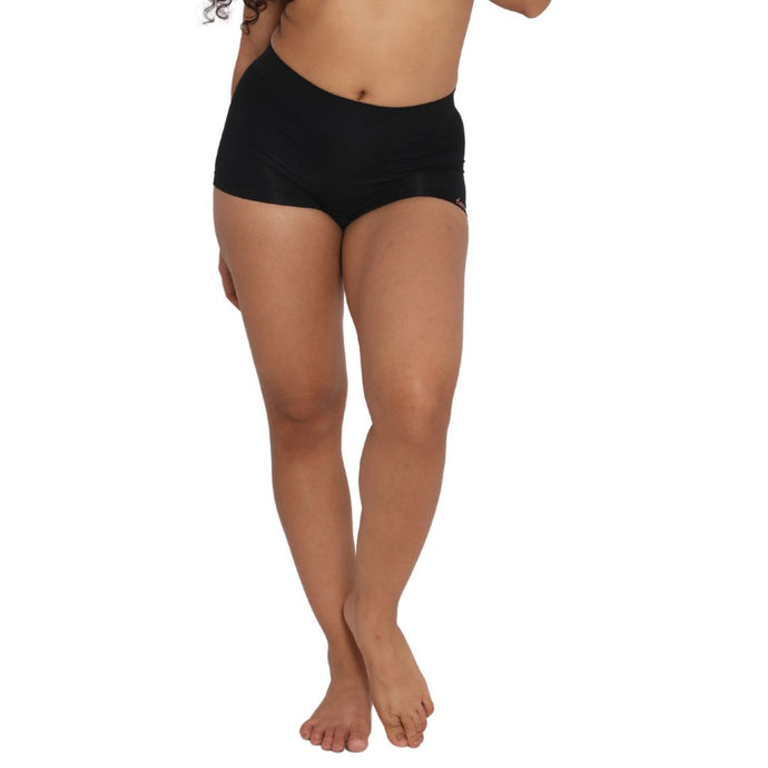 Deevaz Mid Rise Full Coverage Seamless Boy shorts in Black