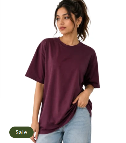 Deevaz  Basic Oversized Boyfriend Dry fits  T-shirts Maroon Color
