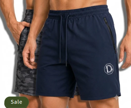 Deevaz Men's Athletic Shorts 2-Pack – Quick-Dry Gym & Workout Shorts