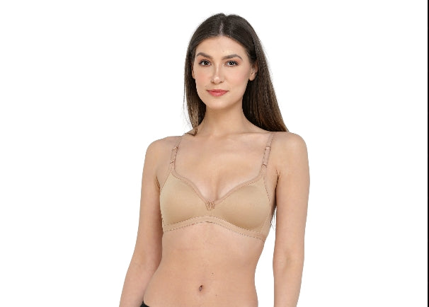 Deevaz Spacer Cup Everyday Non-Padded Non-Wired Full Coverage Bra in Nude Colour.