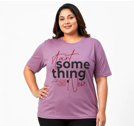 Deevaz Women's  Mauve Cotton T-Shirt.