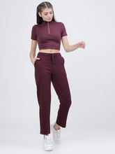 Load image into Gallery viewer, Deevaz Women Maroon Solid Port Royale Casual Straight Fit Track Pants In Maroon Color.