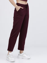 Load image into Gallery viewer, Deevaz Women Maroon Solid Port Royale Casual Straight Fit Track Pants In Maroon Color.