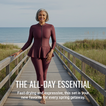 Load image into Gallery viewer, Deevaz West Essence Women's Swimming Costume with Removable Chest Pads Frock Style with Front Zipper.