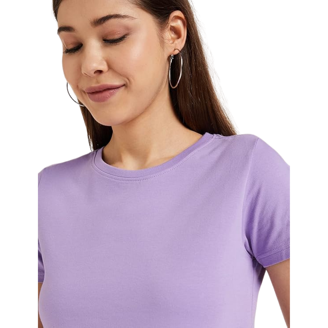 Deevaz Women's Cotton Half Sleeve Regular Fit Solid T-shirts