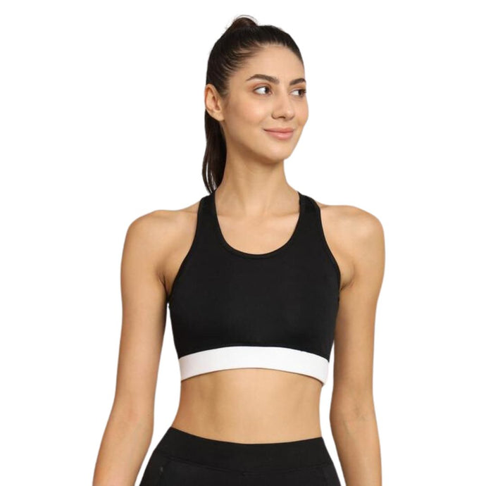 Deevaz Full Coverage Sports Bra In Black Color.