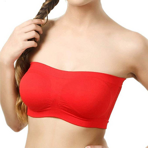 Deevaz Combo Of 2 Spandex Non Padded Tube Bra In Red & Navy Colour