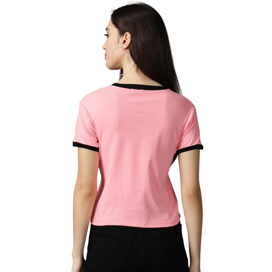 Deevaz Girls Casual Cotton Blend Crop Top In Pink Color.