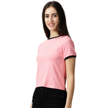 Load image into Gallery viewer, Deevaz Girls Casual Cotton Blend Crop Top In Pink Color.