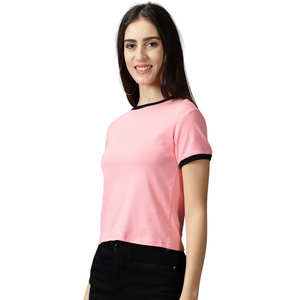 Deevaz Girls Casual Cotton Blend Crop Top In Pink Color.