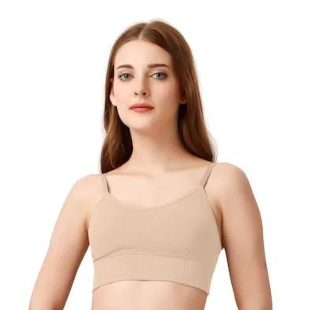 Deevaz Medium Impact Padded Non-Wired Sports Cami Bra In Multicolor With Adjustable Thin Strap Detailing.