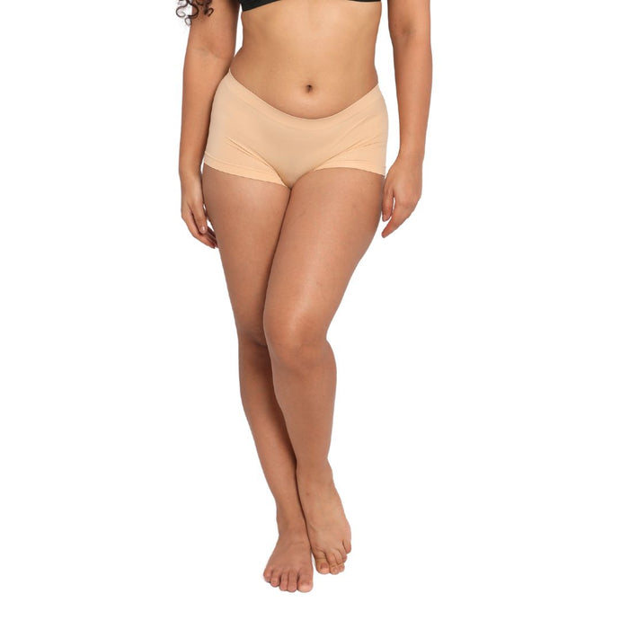 Deevaz Mid Rise Full Coverage Seamless Boy shorts in Beige