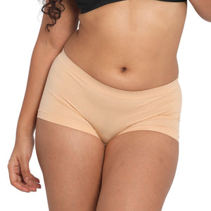 Deevaz Mid Rise Full Coverage Seamless Boy shorts in Beige