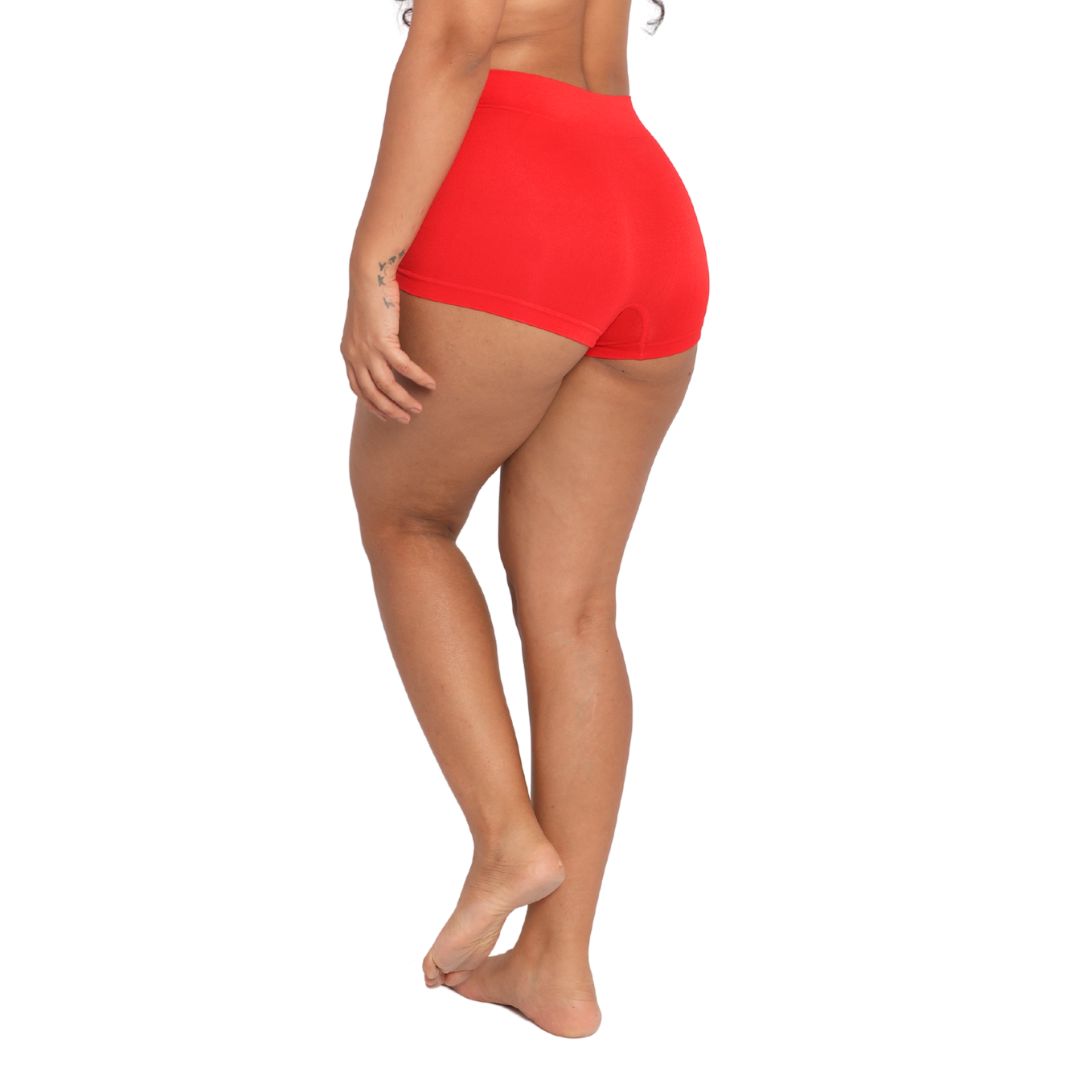 Deevaz Mid Rise Full Coverage Seamless Boy shorts - Red Colour