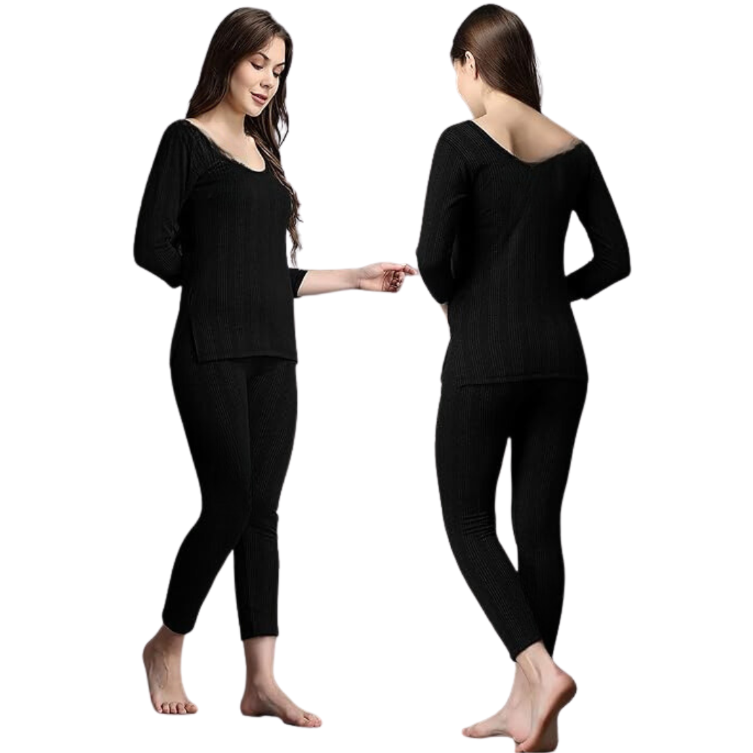 deevaz Wormer for women Women Top - Pyjama Set Thermal in Black Color