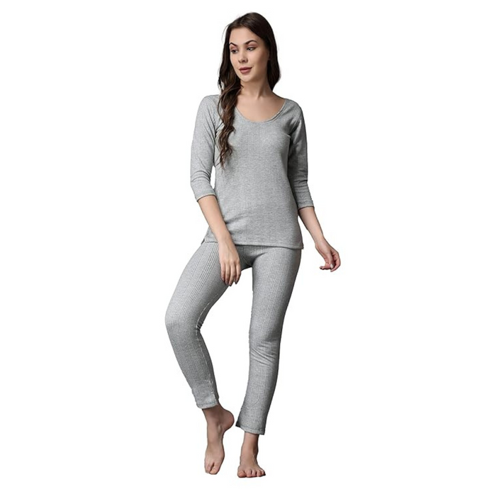 deevaz Wormer for women Women Top - Pyjama Set Thermal in Grey Color