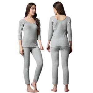 deevaz Wormer for women Women Top - Pyjama Set Thermal in Grey Color