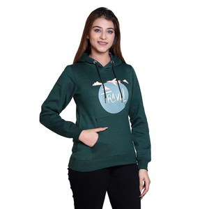 Women Hoodie Printed Fleece Sweatshirt for Winter wear
