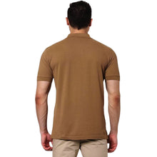Load image into Gallery viewer, Deevaz Men&#39;s Solid Polo Neck Cotton Blend Brown T-Shirt.