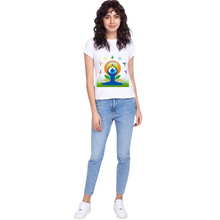 Load image into Gallery viewer, Deevaz Women’s Yoga T-Shirt, Colorful Yoga Pose Tee, Inspirational Quote Fitness Top, Yoga Journey Self-Discovery Shirt