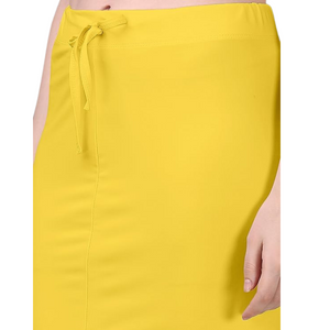 Deevaz Lycra Saree Shapewear (Side Slits) For Perfect Saree Shaper in Yellow Color.