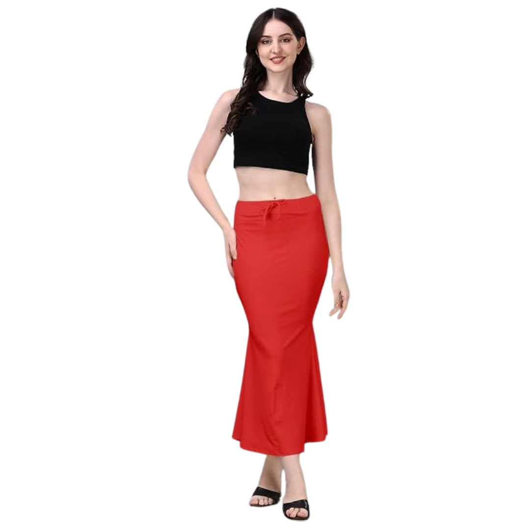 Deevaz Lycra Saree Shapewear (Side Slits) For Perfect Saree Shaper in New Red Color.