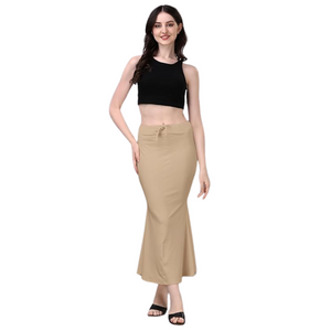 Deevaz Lycra Saree Shapewear (Side Slits) For Perfect Saree Shaper in New Cream Color.