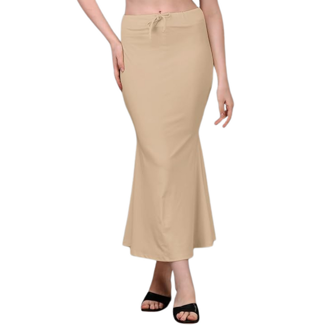 Deevaz Lycra Saree Shapewear (Side Slits) For Perfect Saree Shaper in New Cream Color.