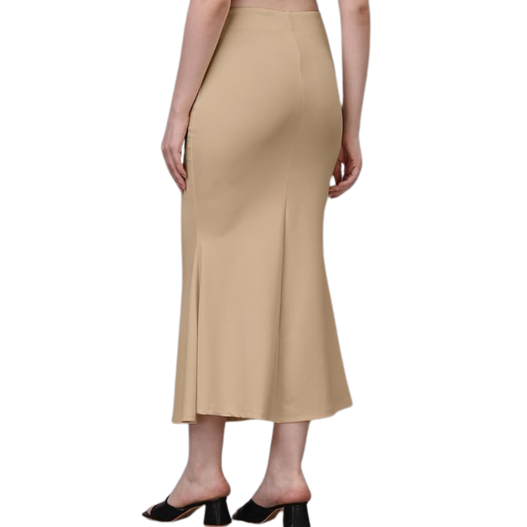Deevaz Lycra Saree Shapewear (Side Slits) For Perfect Saree Shaper in New Cream Color.