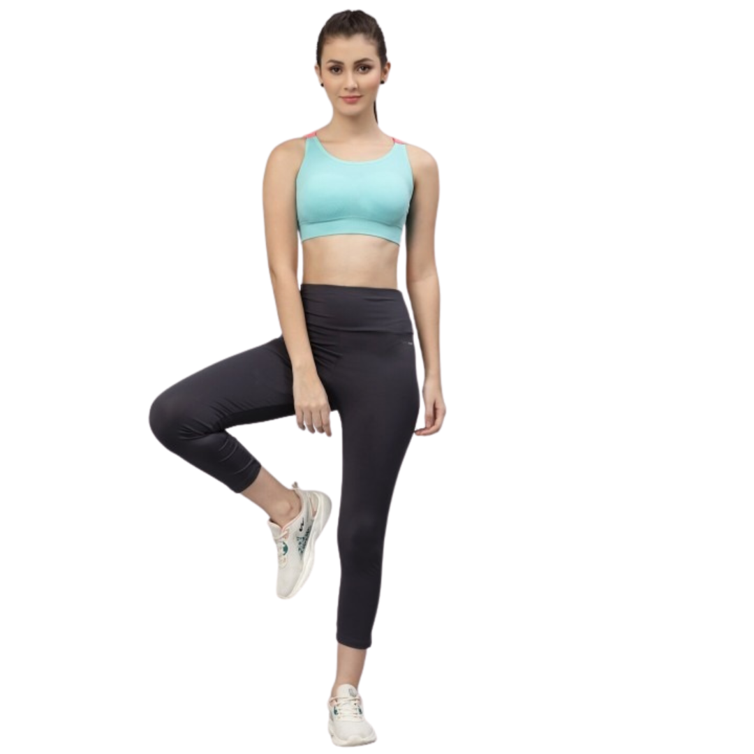 Deevaz Women's Polyamide & Spandex Sports Bra in Mint Colour with Removable Pads.