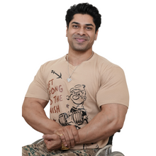 Load image into Gallery viewer, Deevaz Men&#39;s regular Fit Cotton Half Sleeve Printed Beige T-shirt for Men .