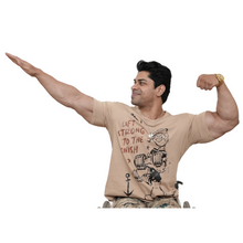 Load image into Gallery viewer, Deevaz Men&#39;s regular Fit Cotton Half Sleeve Printed Beige T-shirt for Men .