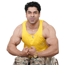 Load image into Gallery viewer, Deevaz Sleeveless Regular Fit Cotton Printed Men&#39;s T-Shirt (Yellow Color).