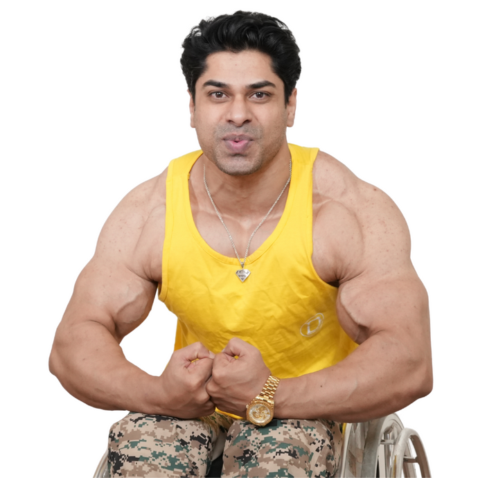 Deevaz Sleeveless Regular Fit Cotton Printed Men's T-Shirt (Yellow Color).