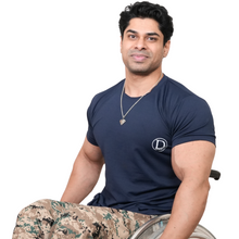 Load image into Gallery viewer, Deevaz Men&#39;s Super Soft Round Neck Solid Blue T-Shirt oversized t-shirt.