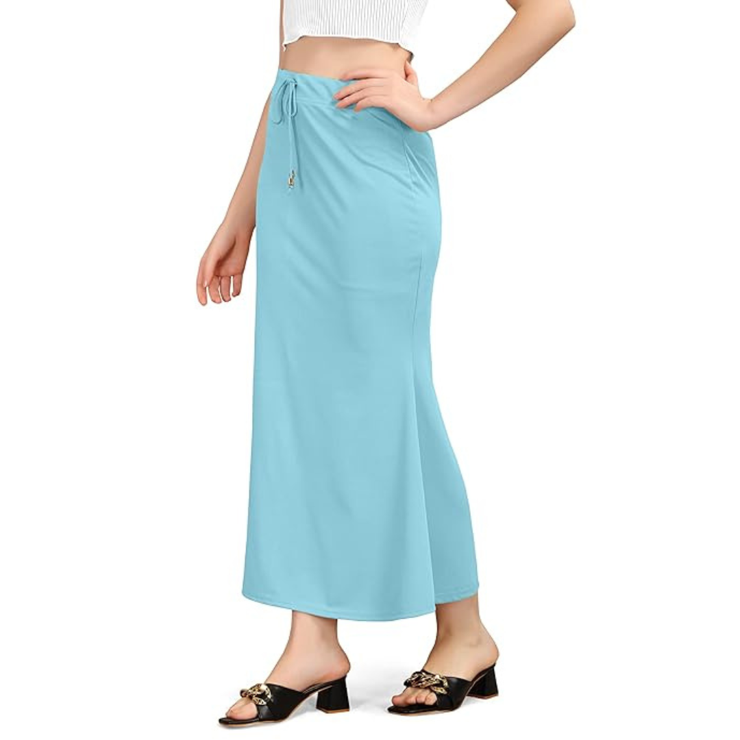 Deevaz Lycra Saree Shapewear (Side Slits) For Perfect Saree Shaper in Sky blue Color.
