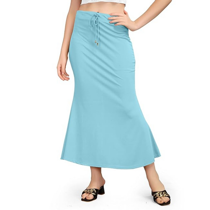 Deevaz Lycra Saree Shapewear (Side Slits) For Perfect Saree Shaper in Sky blue Color.