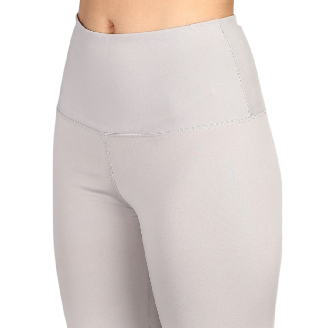 Deevaz Comfort & Snug Fit Active Ankle-Length Tights In Grey Color (Back Pocket).