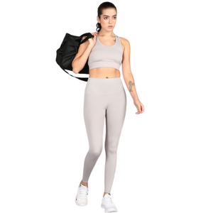 Deevaz Comfort & Snug Fit Active Ankle-Length Tights In Grey Color (Back Pocket).