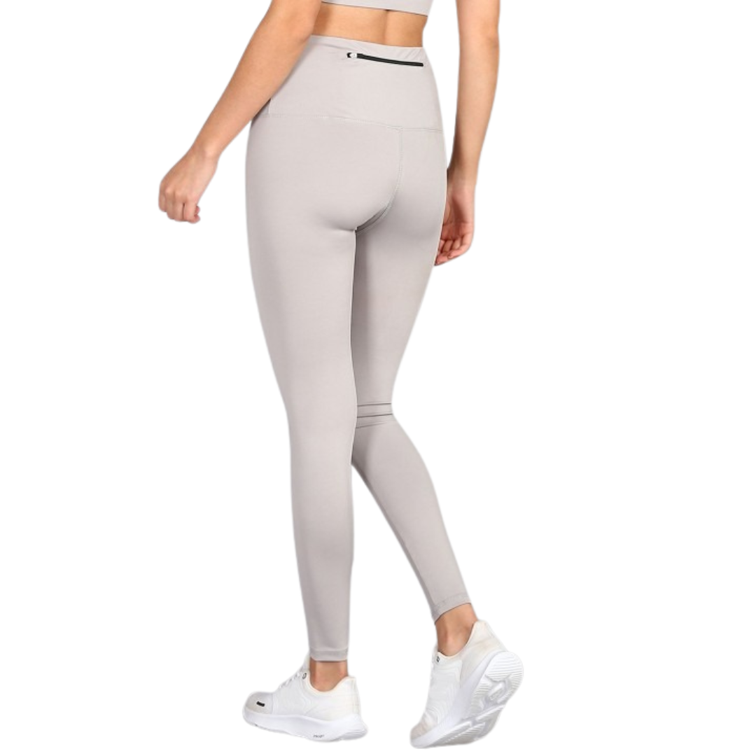 Deevaz Comfort & Snug Fit Active Ankle-Length Tights In Grey Color (Back Pocket).