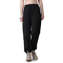 Load image into Gallery viewer, Deevaz Women&#39;s Solid Comfort Fleece Regular-Fit Cotton Joggers Track Pant In Black color.