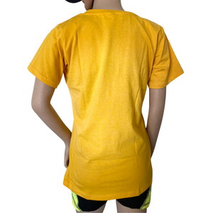Deevaz Women Comfort Fit Round Neck Half Sleeve Cotton T Shirts In Yellow.