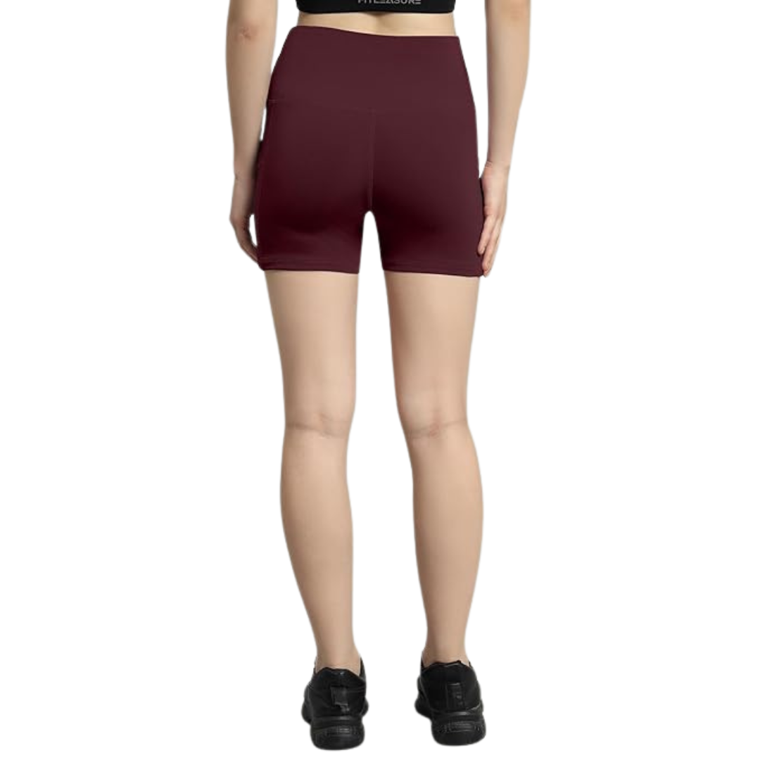 Deevaz High Waist Workout Shorts for Women, Midnight Sky, Bike Shorts with Elastic Waistband and Pockets.